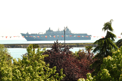 TCG Anadolu gemisi Samsun'a ulaştı